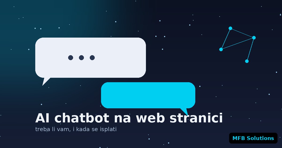 Ilustracija razgovora s AI chatbotom na web stranici malog poduzeća